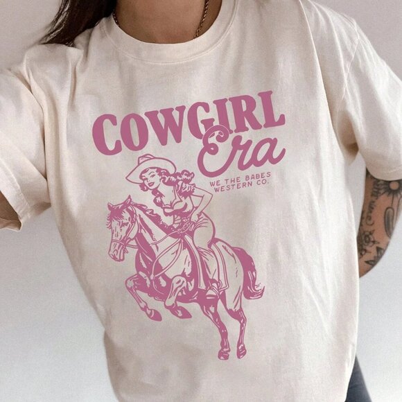 Casual Women's Round Neck Short Sleeve Letter Print Loose Fit T-Shirt - Picture 5 of 6